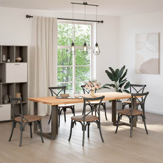 vidaXL Πόδια Τραπεζαρίας σε Σχήμα Τ, 2 τεμ. Μαύρο 80x35x(72-73) εκ. Ατσάλι