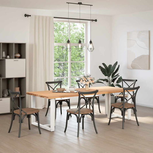 vidaXL Πόδια Τραπεζαρίας σε Σχήμα Τ, 2 τεμ. Λευκά 100x35x(72-73) εκ. Ατσάλι