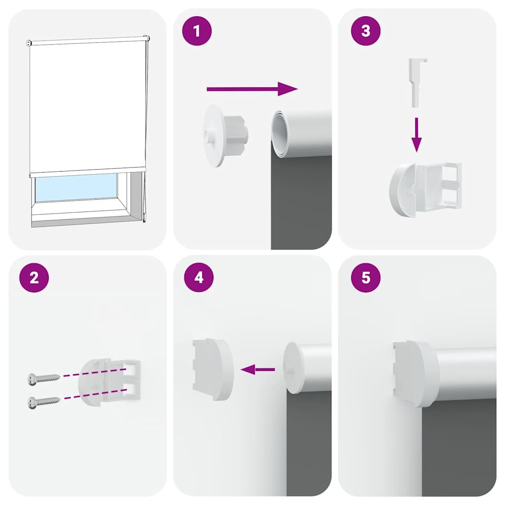 vidaXL Ρολέρ Μπλακάουτ Λευκό 130x210 εκ. Πλάτος υφάσματος 126,6 εκ.