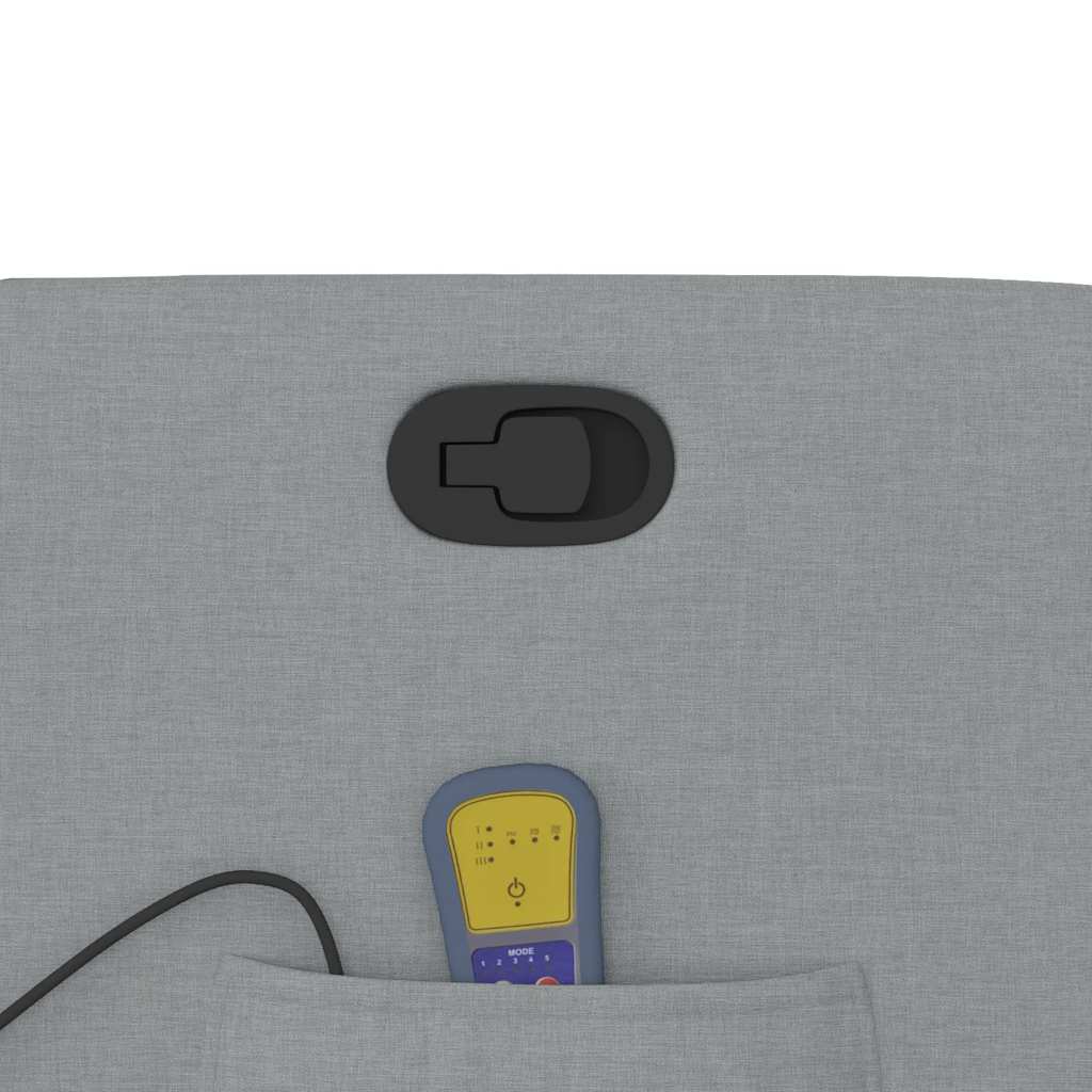 vidaXL Πολυθρόνα Μασάζ Ανακλινόμενη Ανοιχτό Γκρι Υφασμάτινη