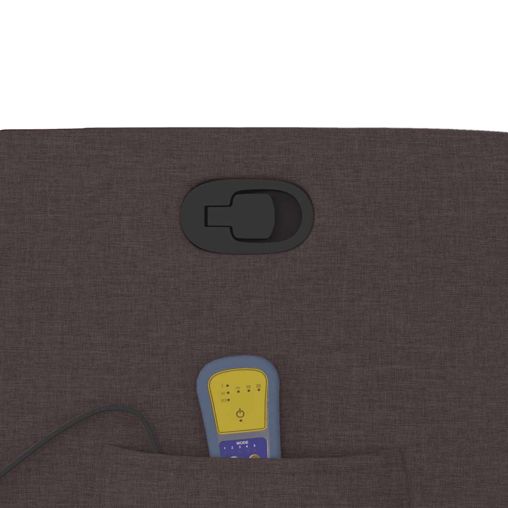 vidaXL Πολυθρόνα Μασάζ Ανακλινόμενη Σκούρο Καφέ Υφασμάτινη