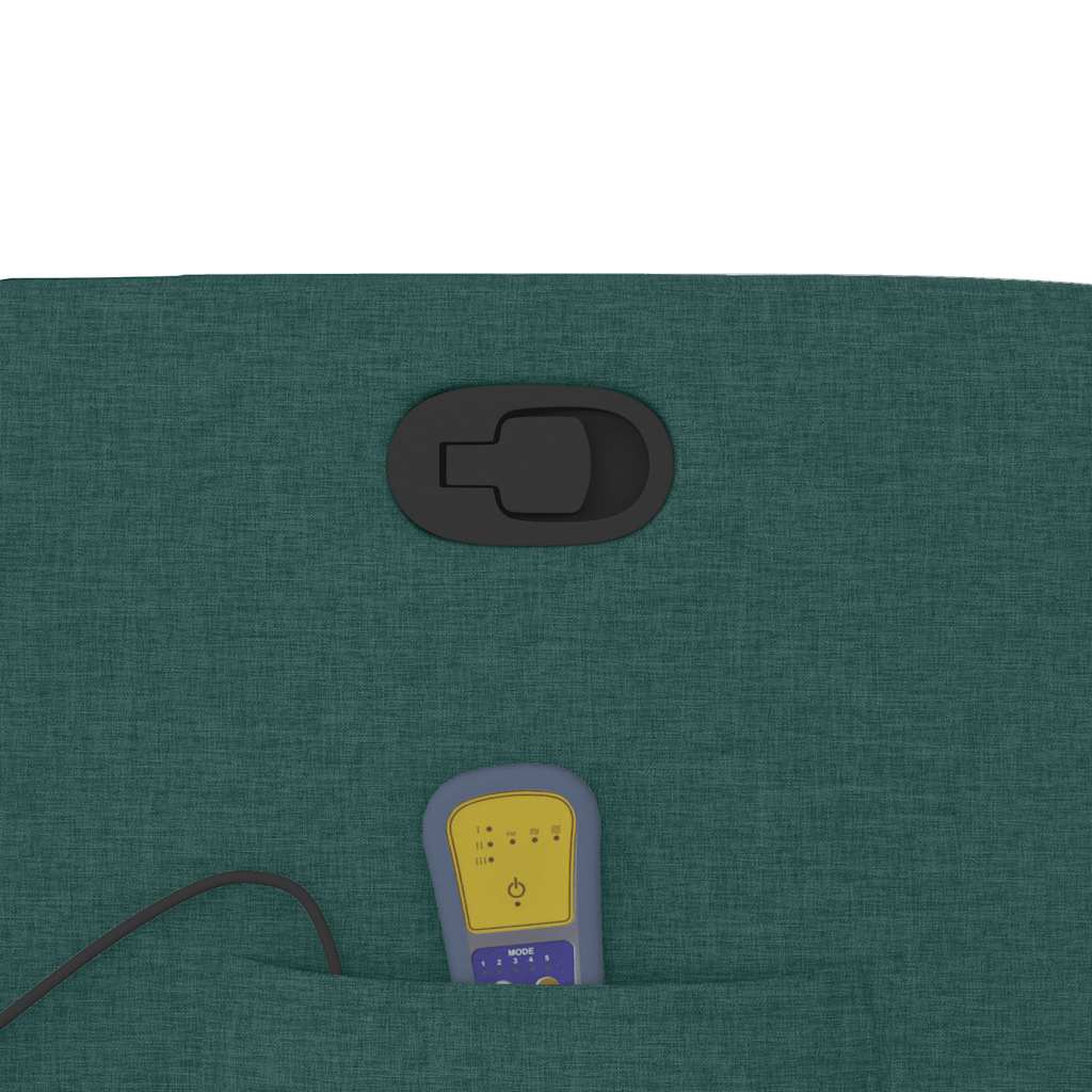 vidaXL Πολυθρόνα Μασάζ Ανακλινόμενη Σκούρο Πράσινο Υφασμάτινη