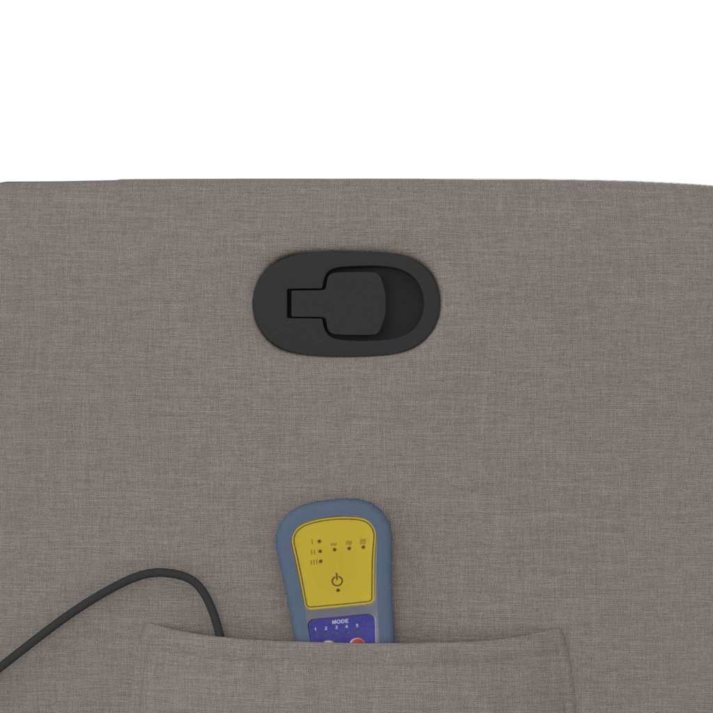 vidaXL Πολυθρόνα Μασάζ Ανακλινόμενη Taupe Υφασμάτινη