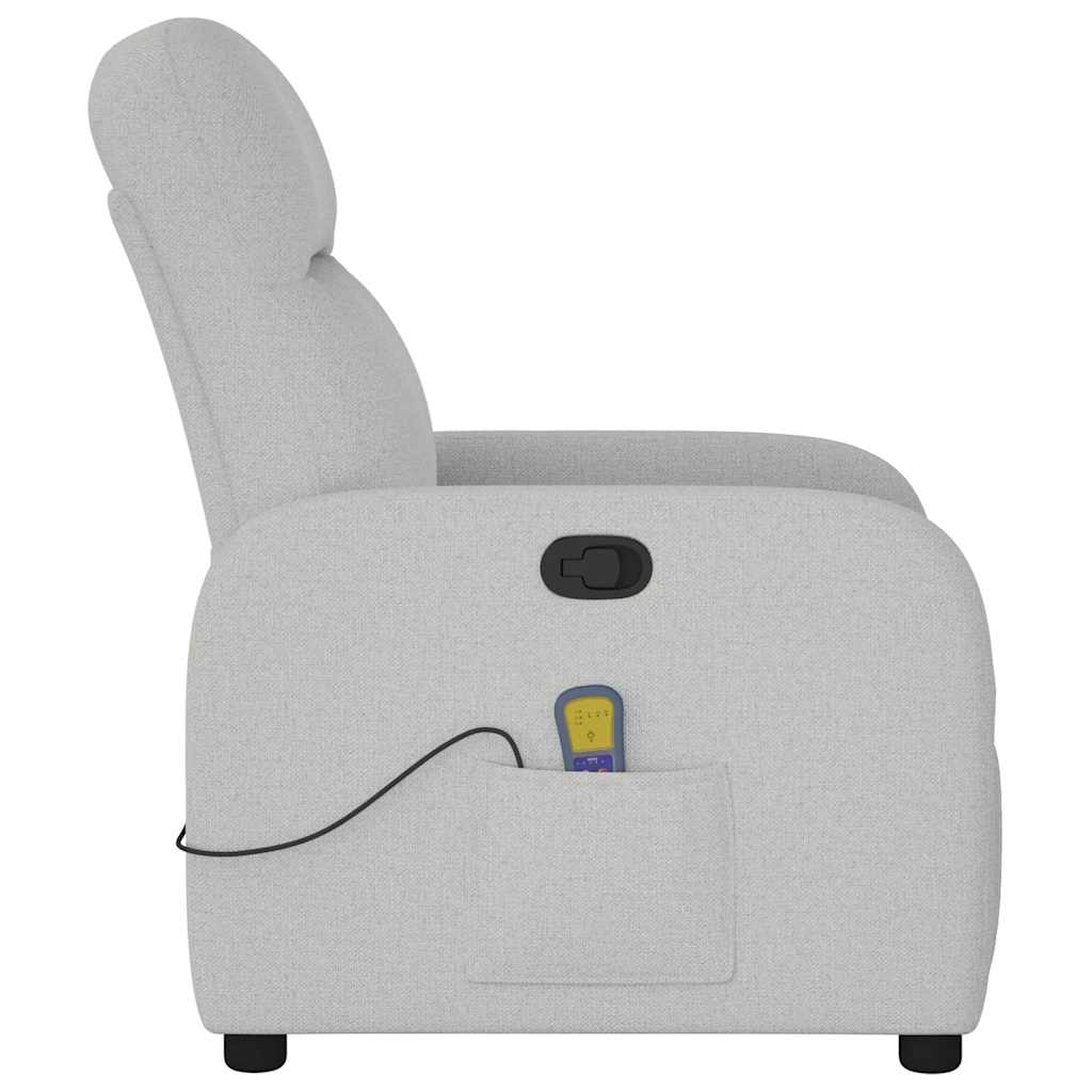 vidaXL καρέκλα ανάκλισης μασάζ Cloud Grey Fabric