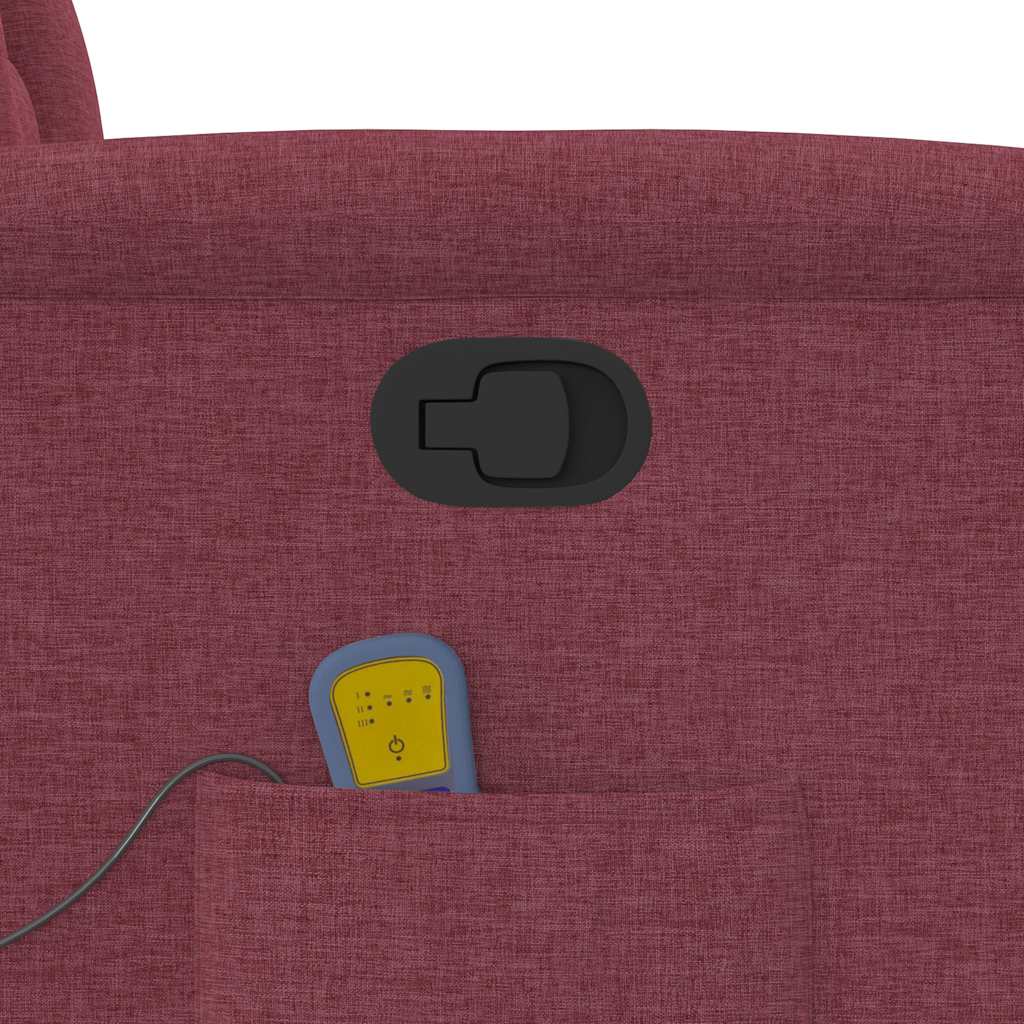 vidaXL Πολυθρόνα Μασάζ Ανακλινόμενη Μπορντό Υφασμάτινη