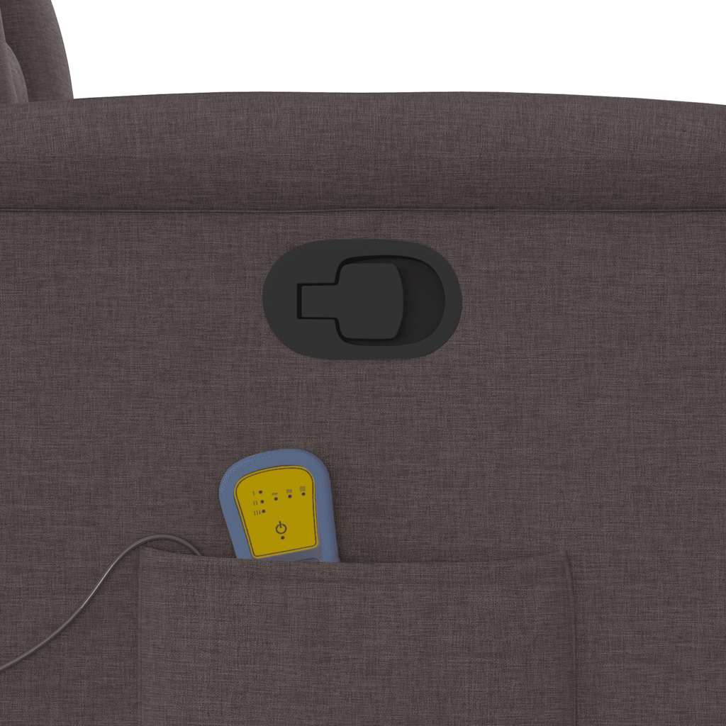 vidaXL Πολυθρόνα Μασάζ Ανακλινόμενη Σκούρο Καφέ Υφασμάτινη