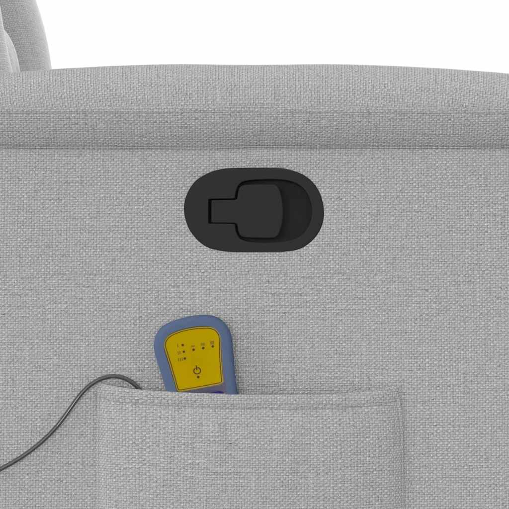 vidaXL καρέκλα ανάκλισης μασάζ Cloud Grey Fabric