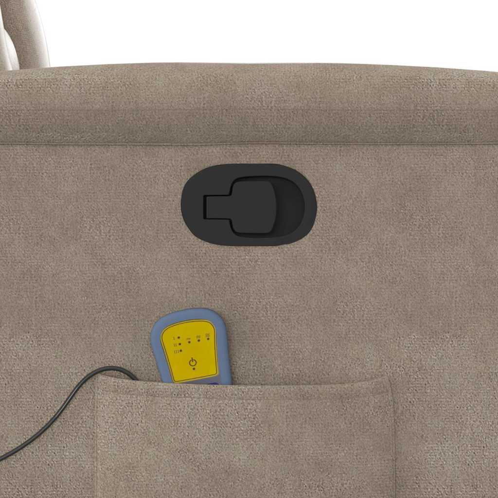 vidaXL Πολυθρόνα Μασάζ Ανακλινόμενη Γκρι / Μπεζ Ύφασμα Μικροϊνών