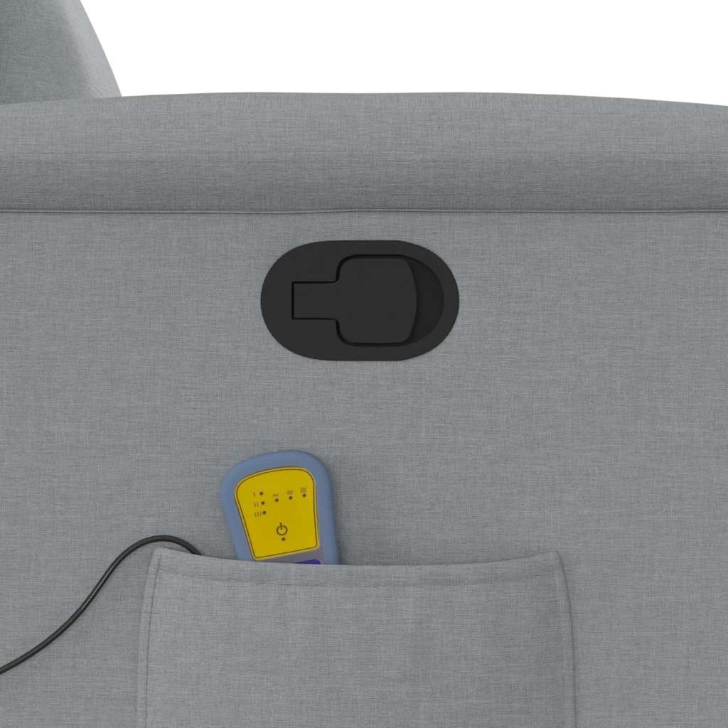 vidaXL Πολυθρόνα Μασάζ Ανακλινόμενη Ανοιχτό Γκρι Υφασμάτινη