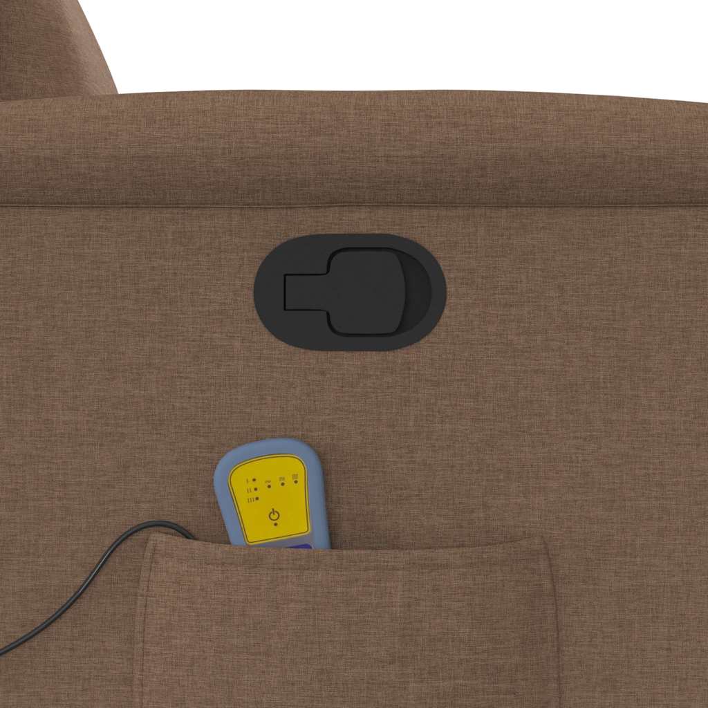 vidaXL Πολυθρόνα Μασάζ Ανακλινόμενη Καφέ Υφασμάτινη