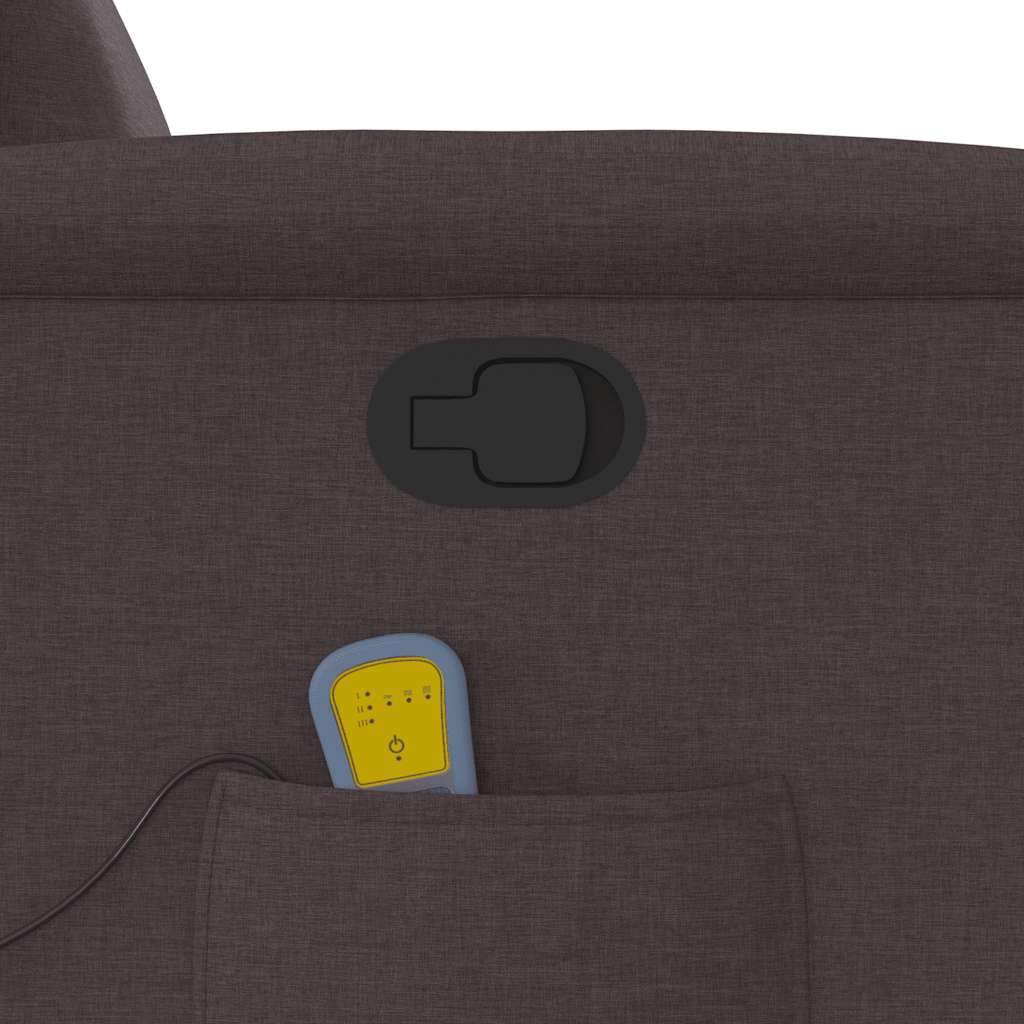 vidaXL Πολυθρόνα Μασάζ Ανακλινόμενη Σκούρο Καφέ Υφασμάτινη