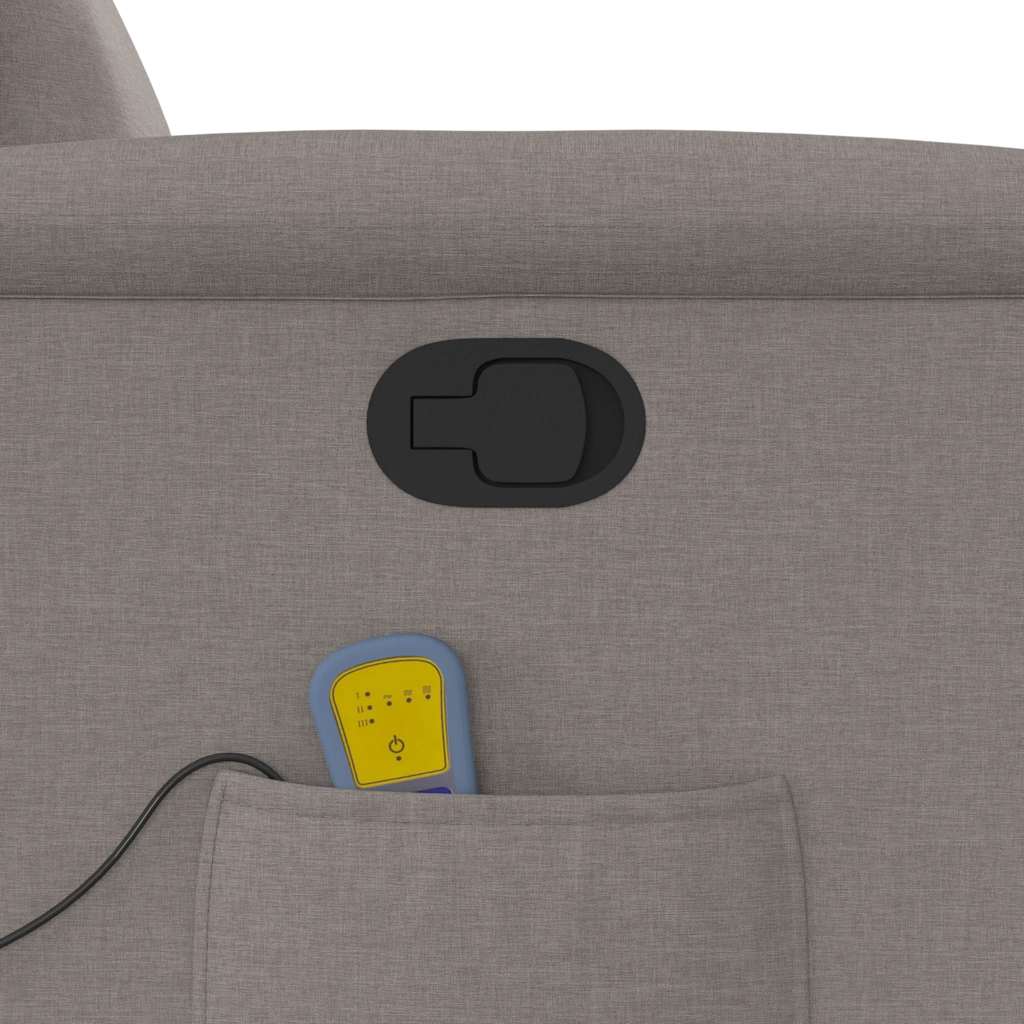 vidaXL Πολυθρόνα Μασάζ Ανακλινόμενη Taupe Υφασμάτινη