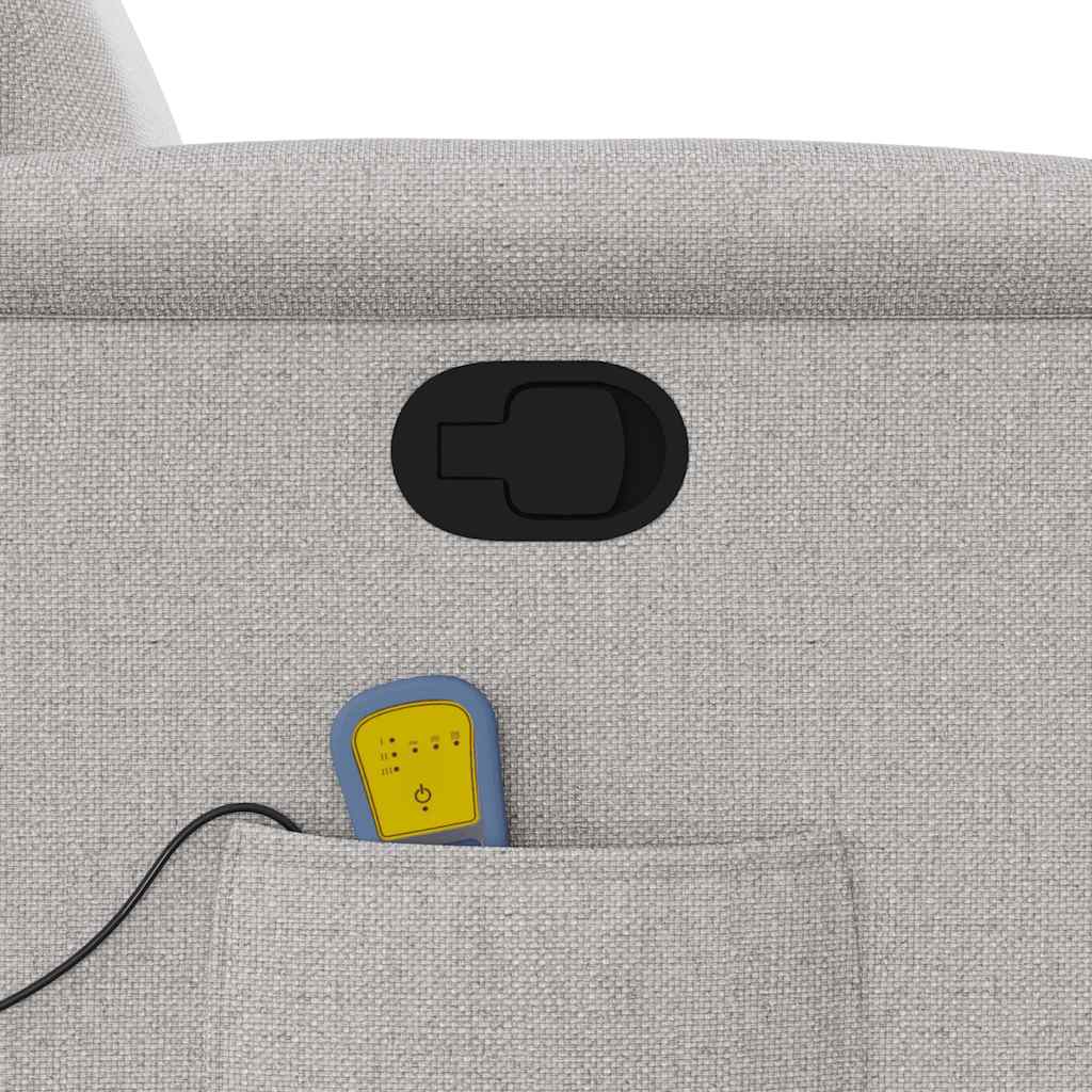 vidaXL καρέκλα ανάκλισης μασάζ Cloud Grey Fabric