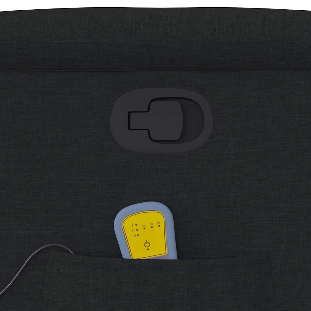 vidaXL Πολυθρόνα Μασάζ Ανακλινόμενη Μαύρη Υφασμάτινη