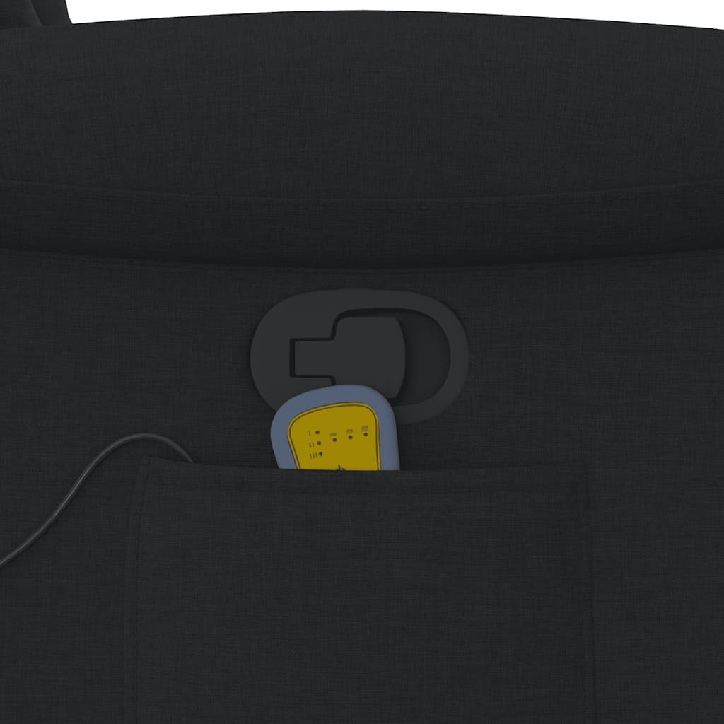 vidaXL Πολυθρόνα Μασάζ Ανακλινόμενη Μαύρη Υφασμάτινη