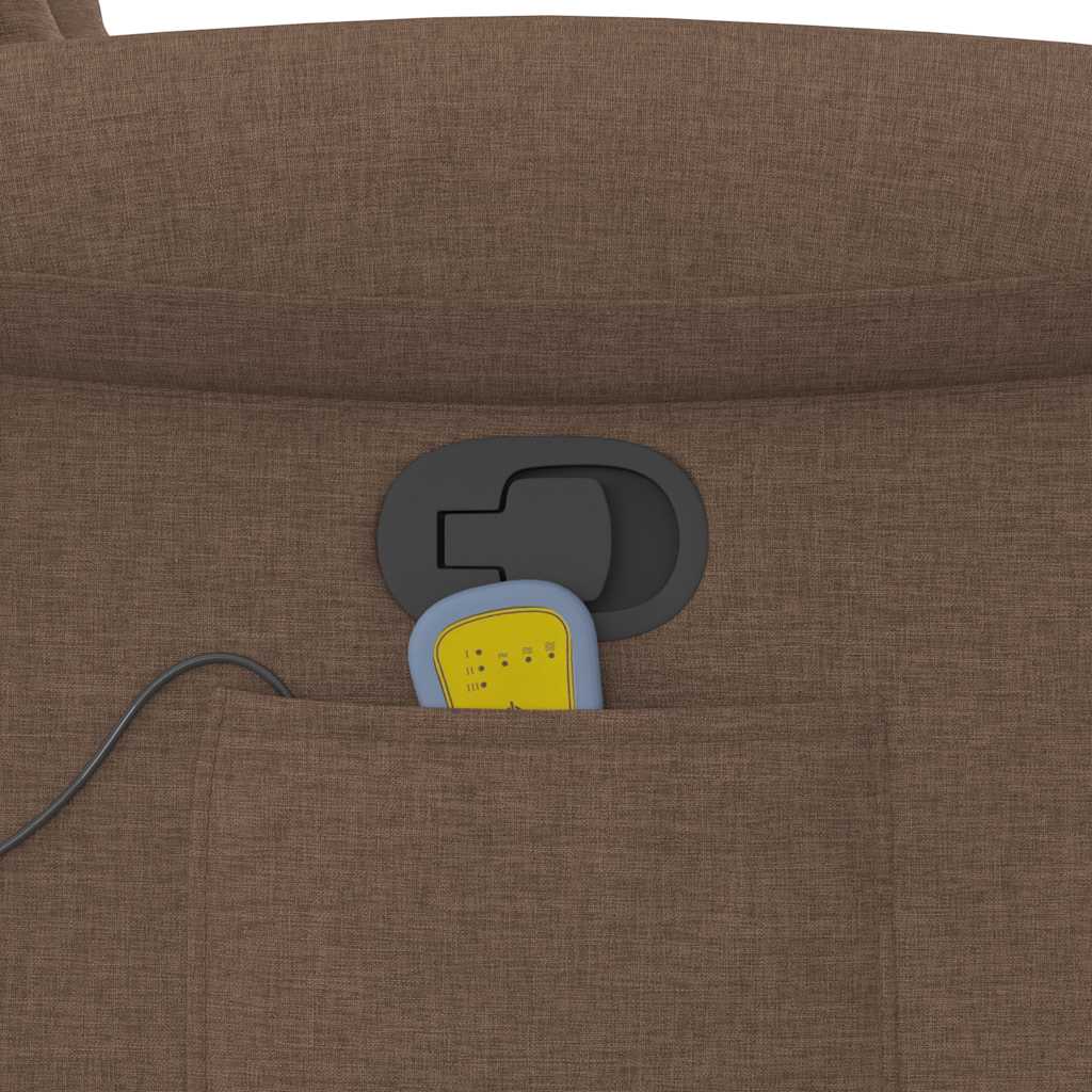 vidaXL Πολυθρόνα Μασάζ Ανακλινόμενη Καφέ Υφασμάτινη