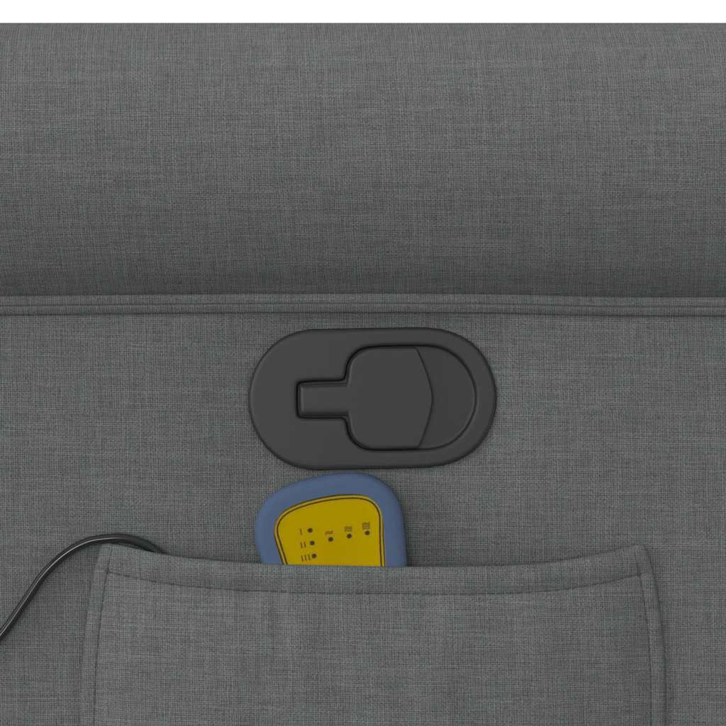 vidaXL Πολυθρόνα Μασάζ με Ανακλινόμενη Πόρτα Σκούρο Γκρι Υφασμάτινη