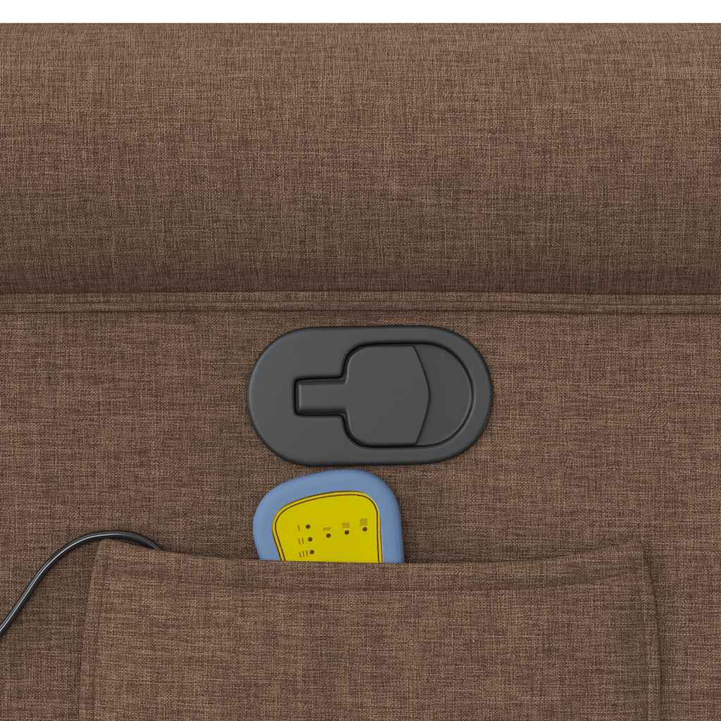 vidaXL Πολυθρόνα Μασάζ Ανακλινόμενη Καφέ Υφασμάτινη