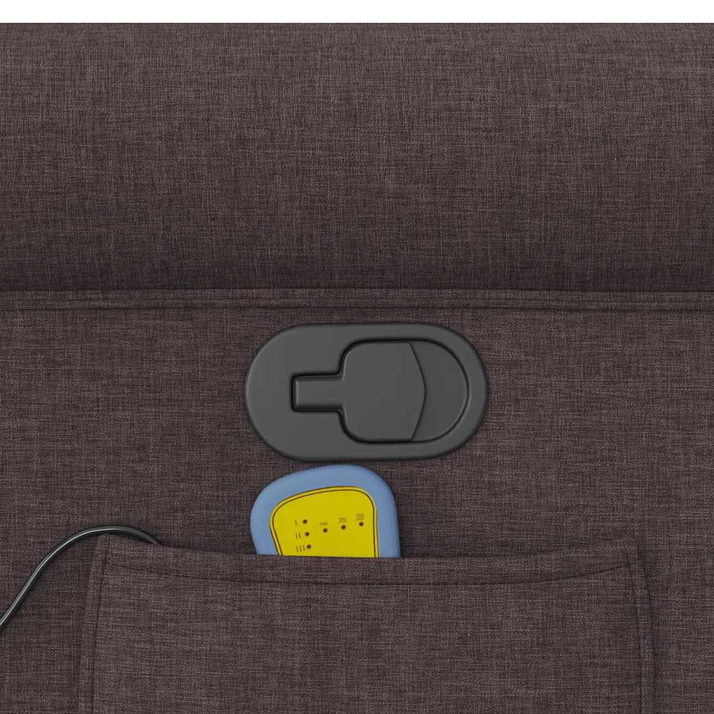 vidaXL Πολυθρόνα Μασάζ Ανακλινόμενη Σκούρο Καφέ Υφασμάτινη