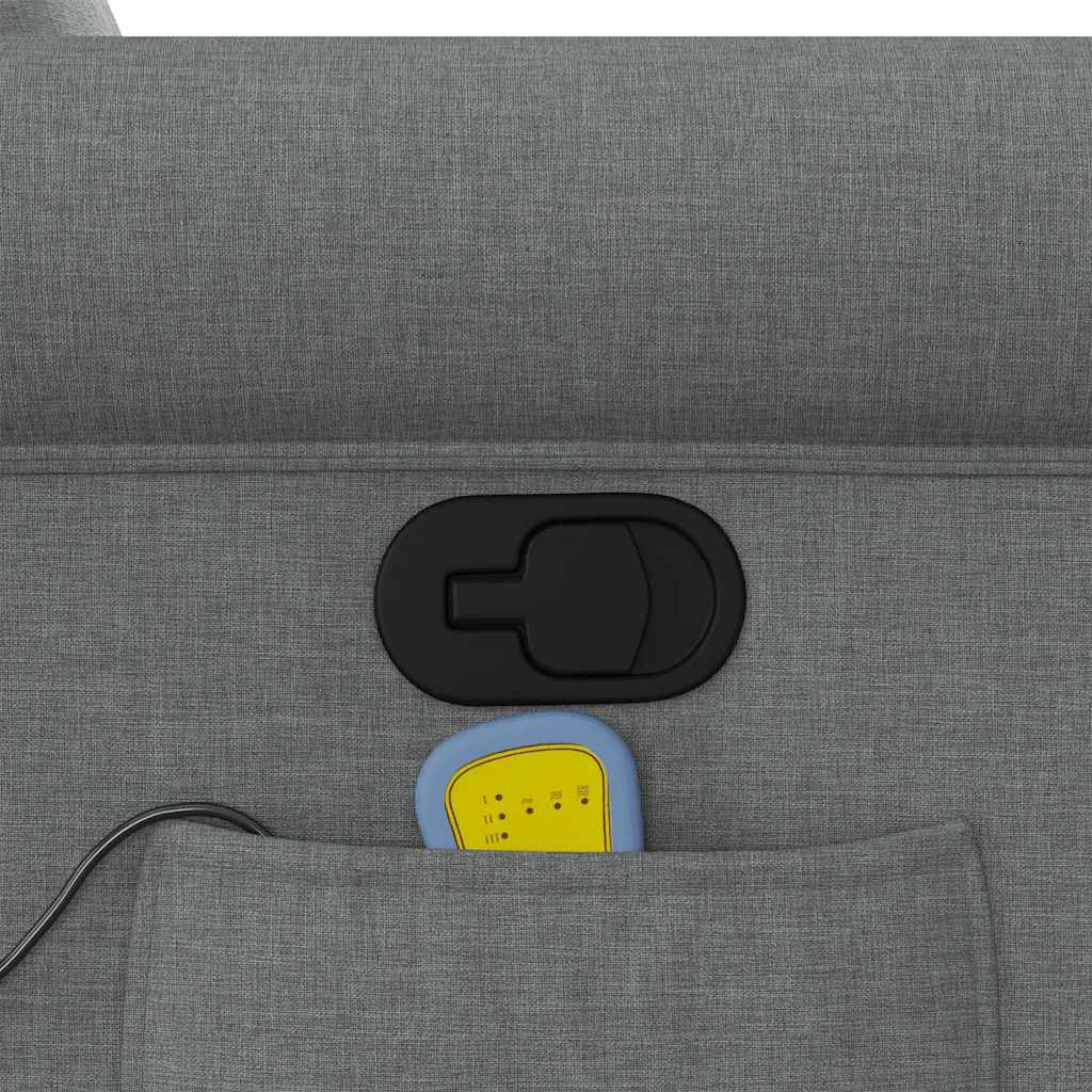 vidaXL Πολυθρόνα Μασάζ με Ανακλινόμενη Πόρτα Σκούρο Γκρι Υφασμάτινη