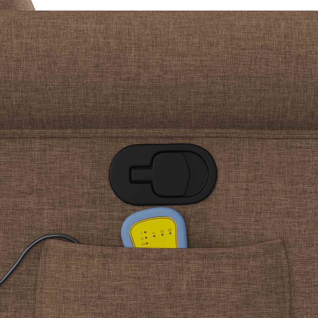 vidaXL Πολυθρόνα Μασάζ Ανακλινόμενη Καφέ Υφασμάτινη