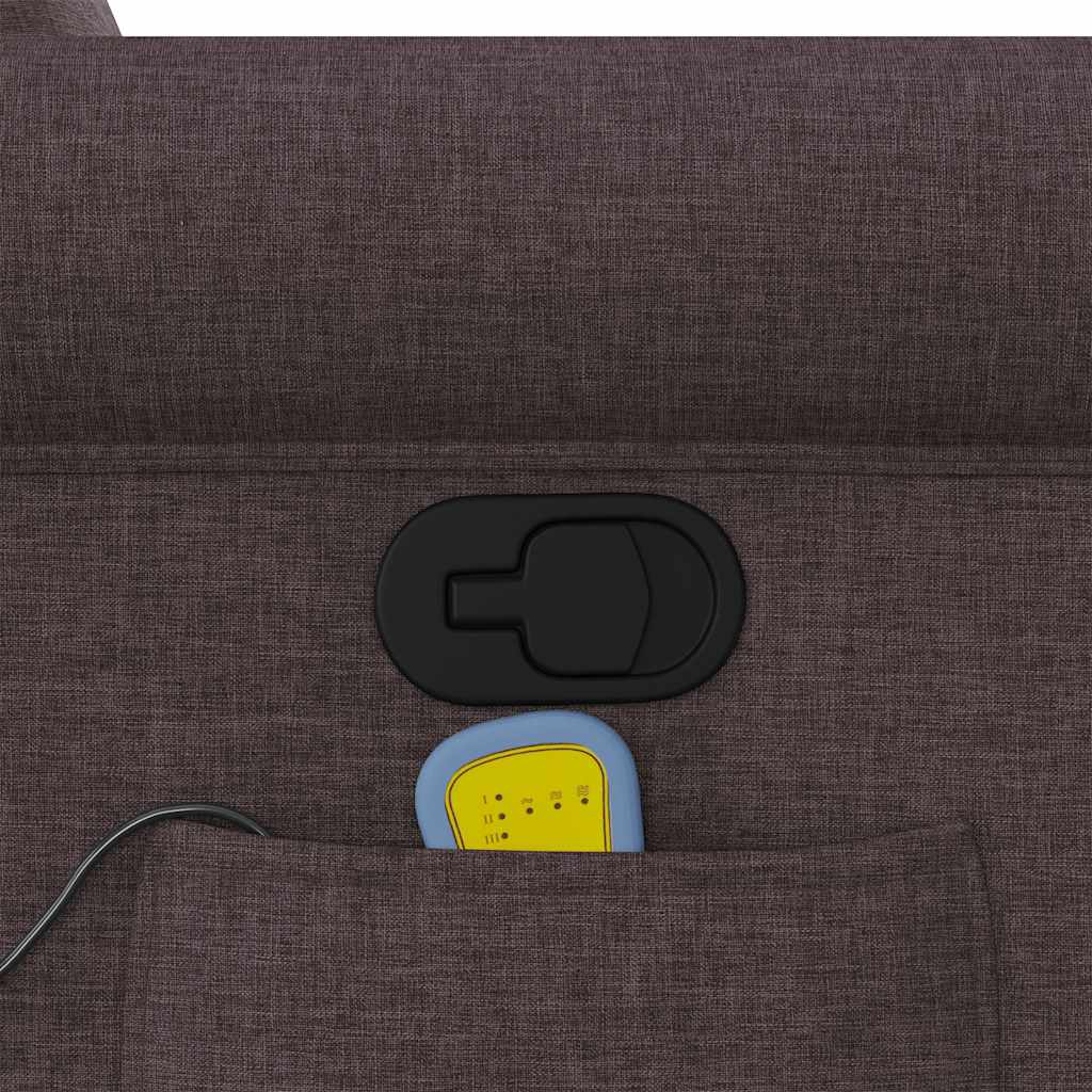 vidaXL Πολυθρόνα Μασάζ Ανακλινόμενη Σκούρο Καφέ Υφασμάτινη