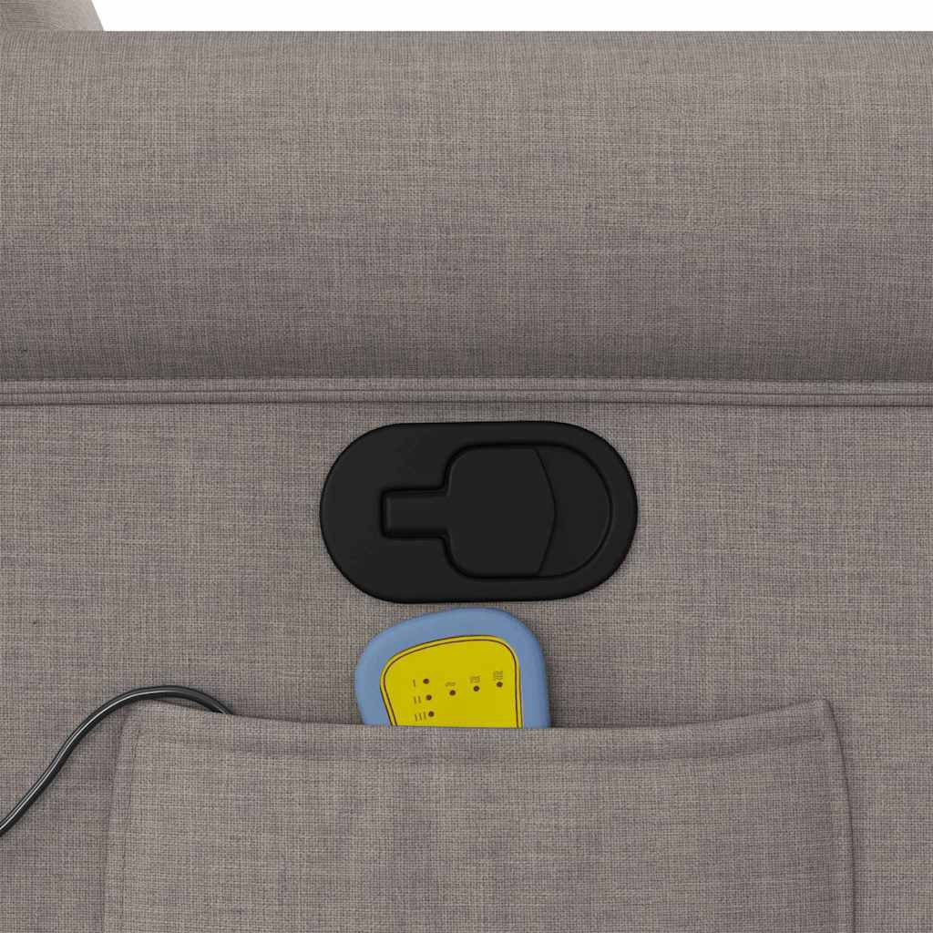 vidaXL Πολυθρόνα Μασάζ Ανακλινόμενη Taupe Υφασμάτινη