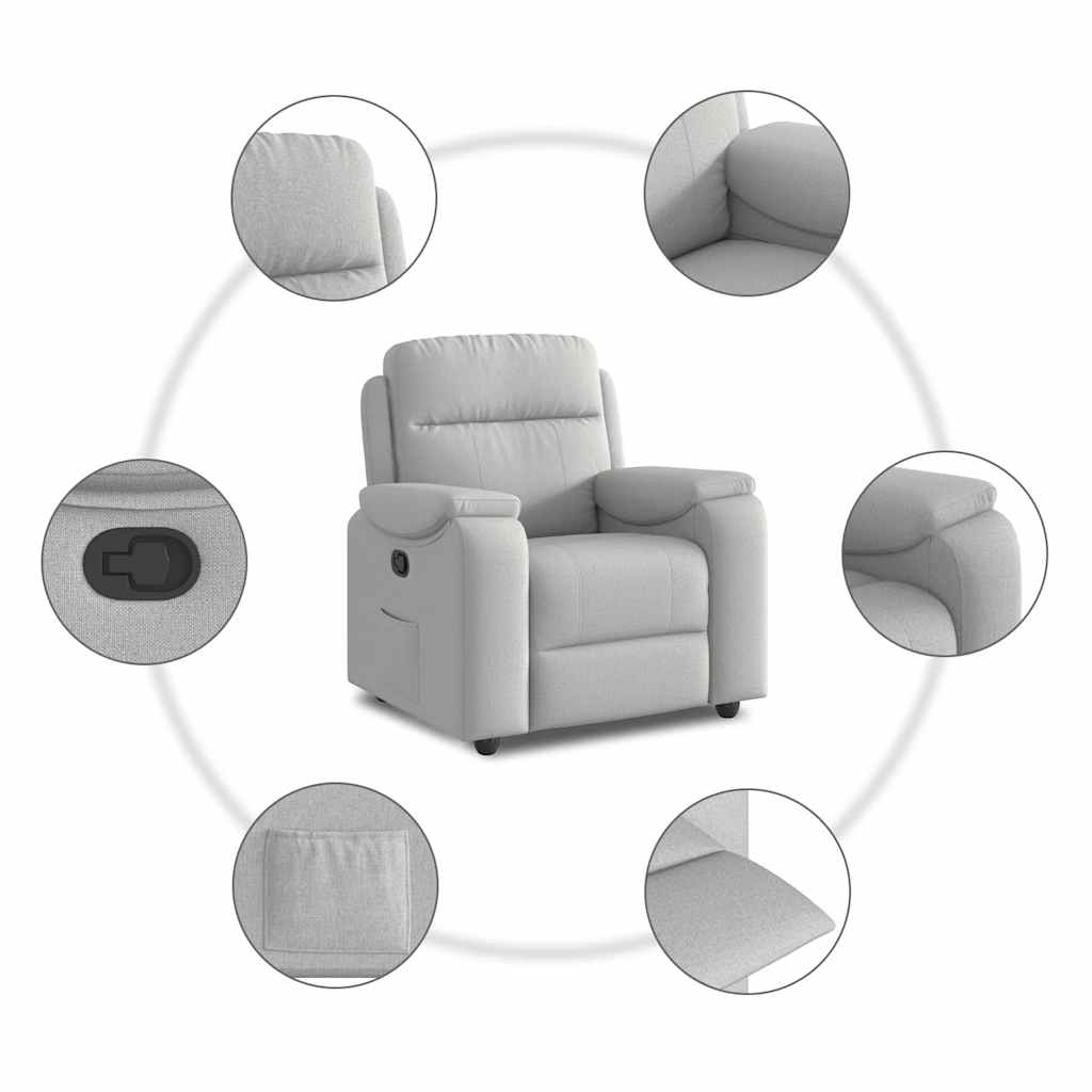 vidaXL Ανακλινόμενη καρέκλα Γκρι σύννεφο Ύφασμα