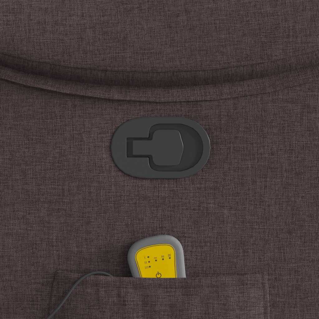 vidaXL Πολυθρόνα Μασάζ Ανακλινόμενη Σκούρο Καφέ Υφασμάτινη