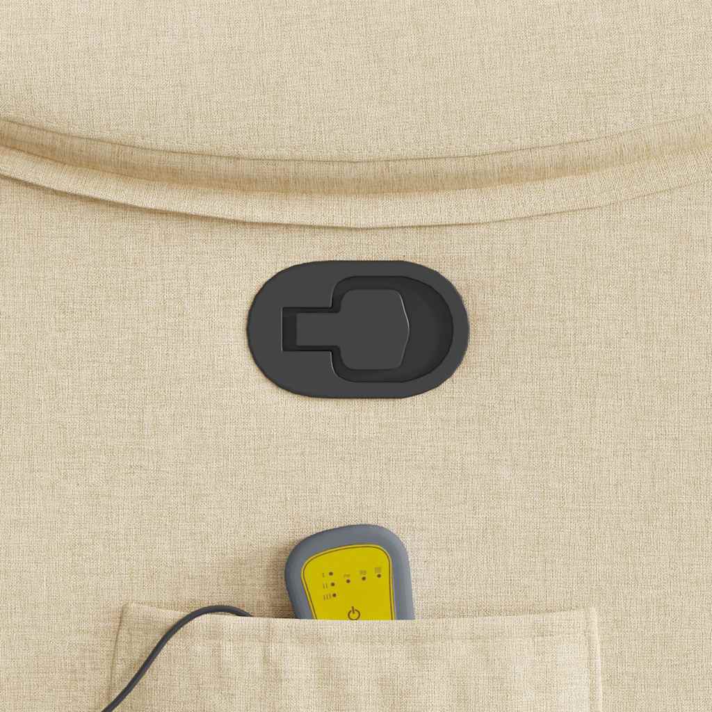 vidaXL Πολυθρόνα Μασάζ Ανακλινόμενη Κρεμ Υφασμάτινη