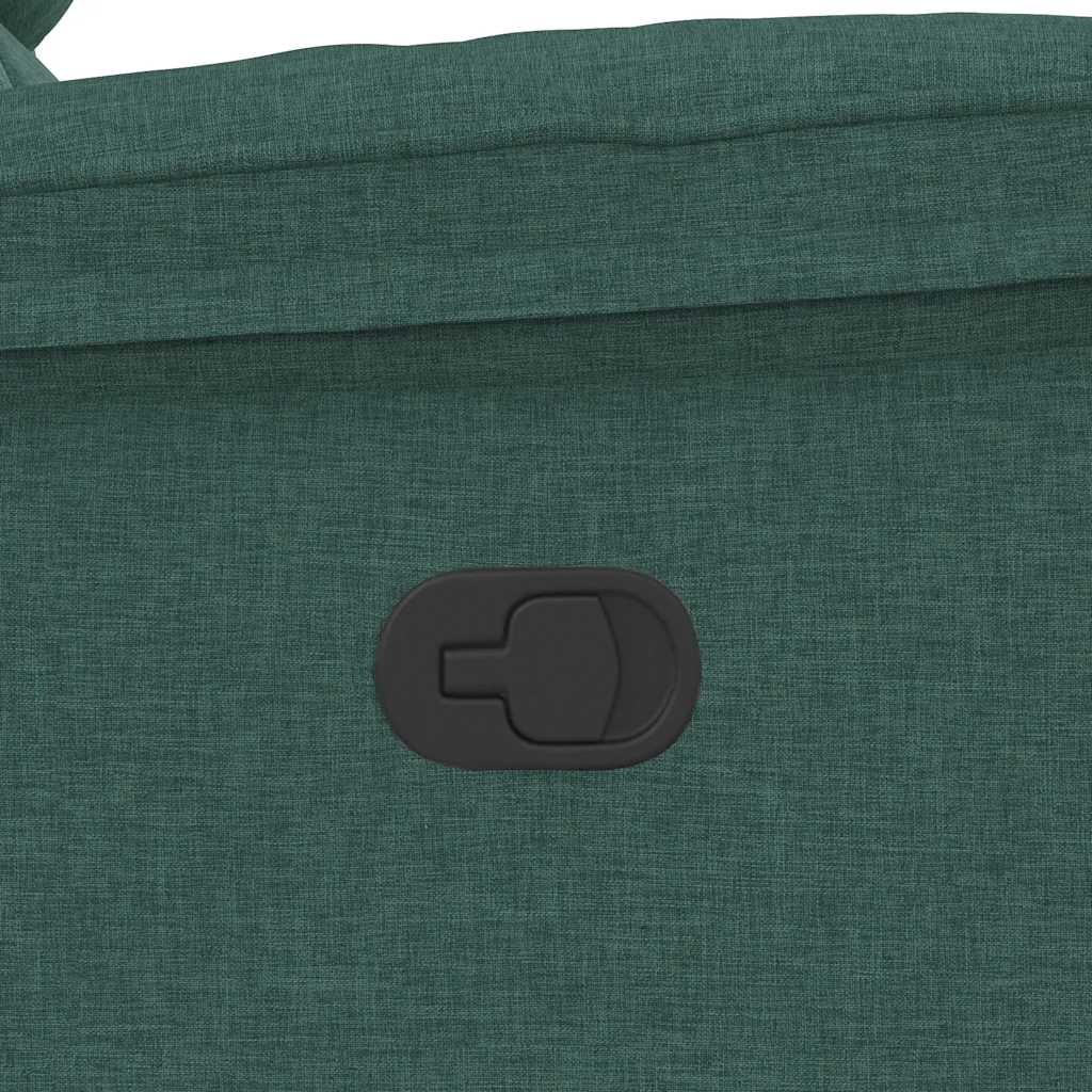 vidaXL Πολυθρόνα Μασάζ Ανακλινόμενη Σκούρο Πράσινο Υφασμάτινη