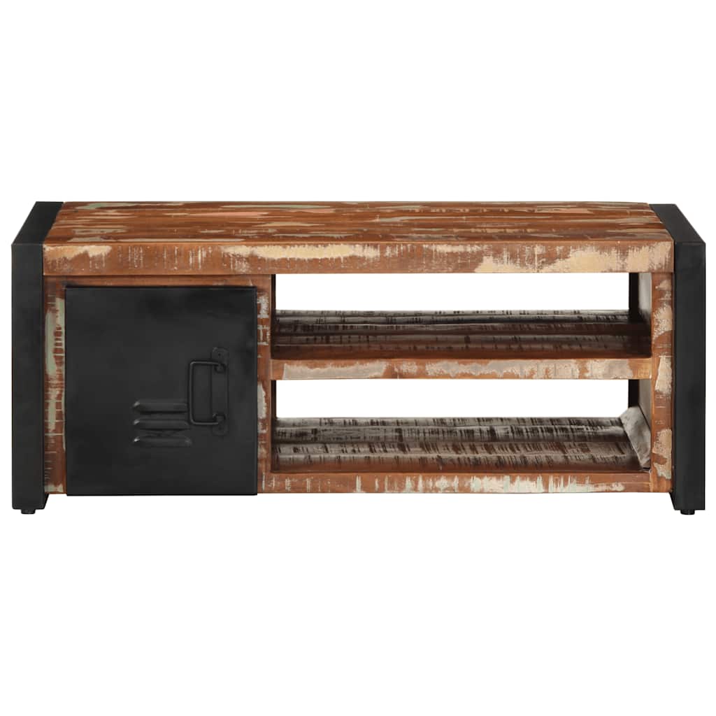 vidaXL Τραπεζάκι σαλονιού πολύχρωμο 90x50x36cm Ξύλο μασίφ αναγεννημένο