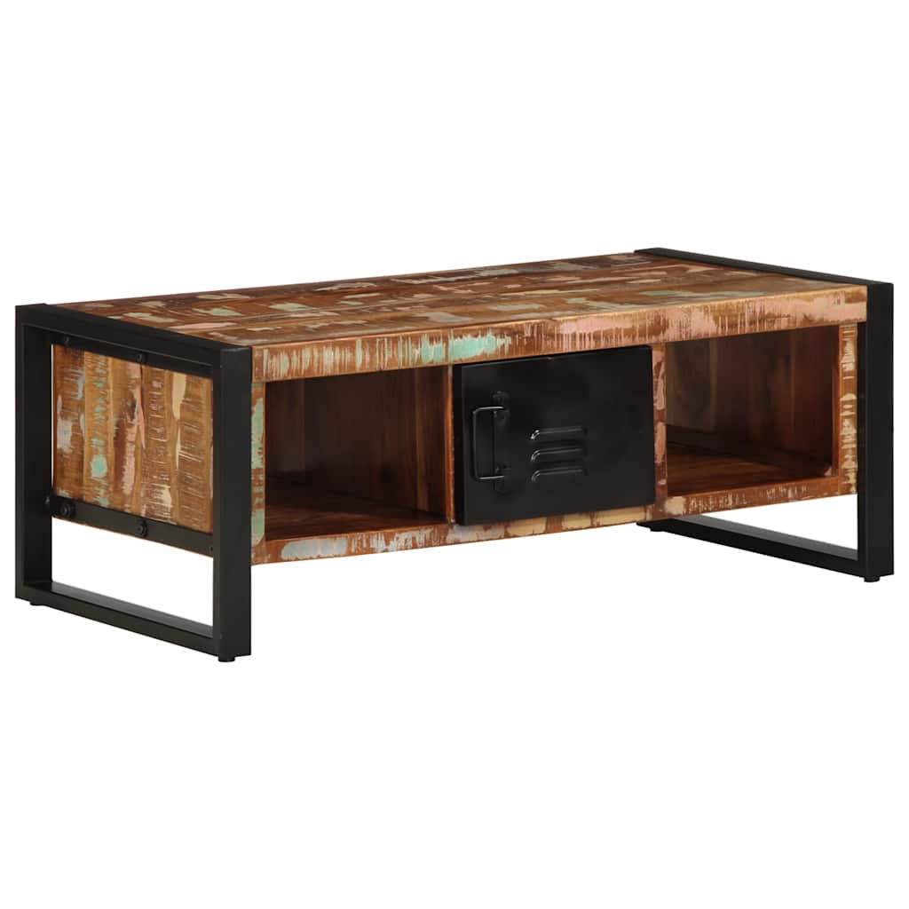 vidaXL Τραπεζάκι σαλονιού πολύχρωμο 90x50x36cm Ξύλο μασίφ αναγεννημένο