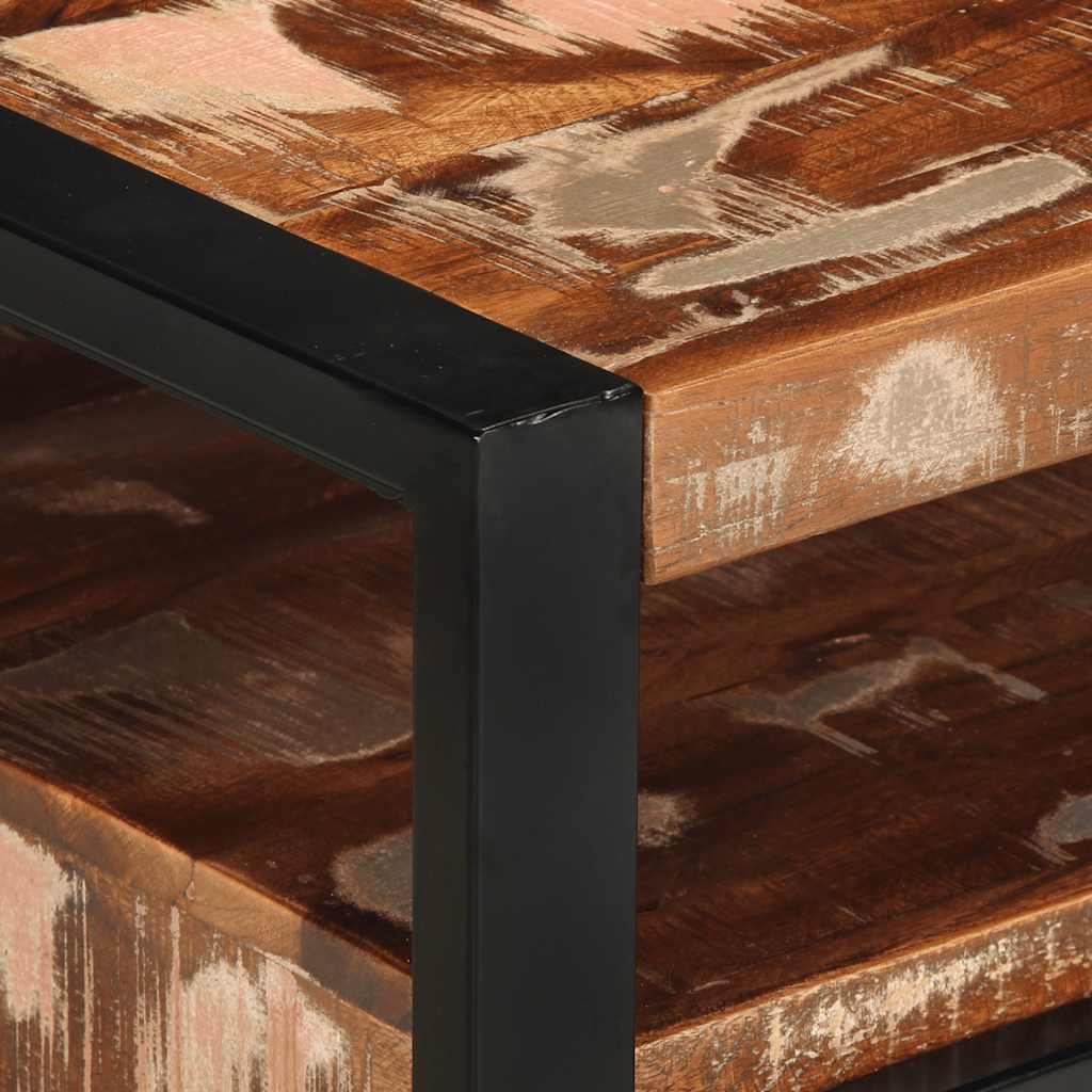 vidaXL Τραπεζάκι σαλονιού πολύχρωμο 90x50x36cm Ξύλο μασίφ αναγεννημένο