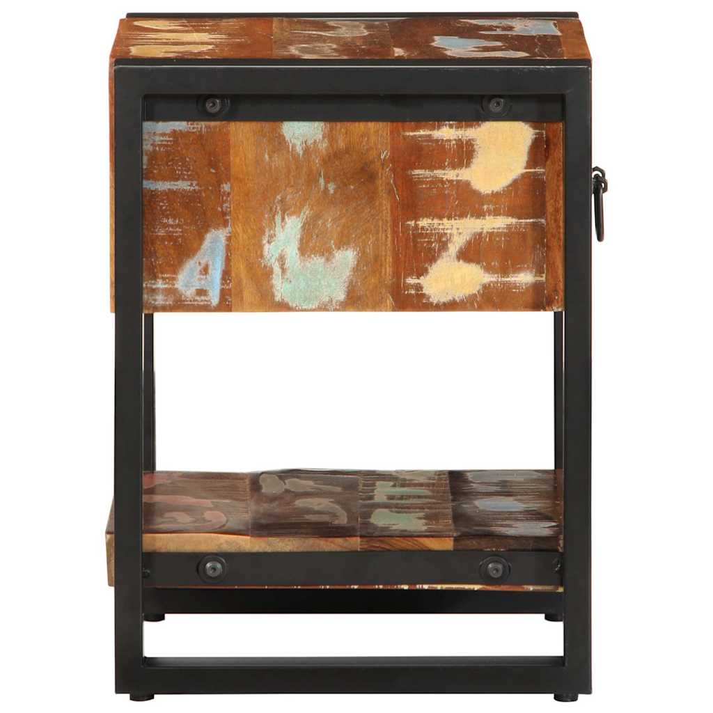 vidaXL Κομοδίνο Πολύχρωμο 35x34x45 cm Στερεό ξύλο αναγεννημένο