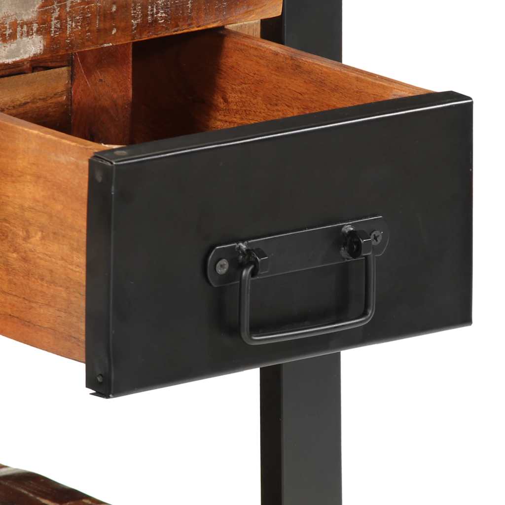 vidaXL Κομοδίνο Πολύχρωμο 35x34x45 cm Στερεό ξύλο αναγεννημένο