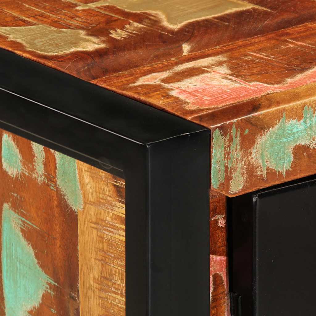 vidaXL Ντουλάπι κονσόλας Πολύχρωμο 90x35x75 εκ Μασίφ Ξύλο Ανακυκλωμένο