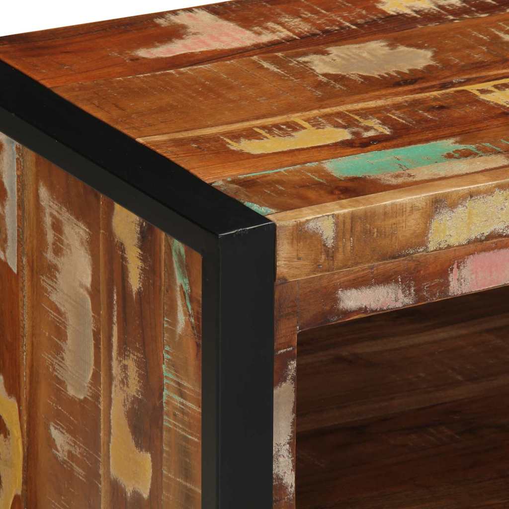 vidaXL Παγκάκι Παπουτσιών Πολύχρωμο Μασίφ ανακυκλωμένο ξύλο