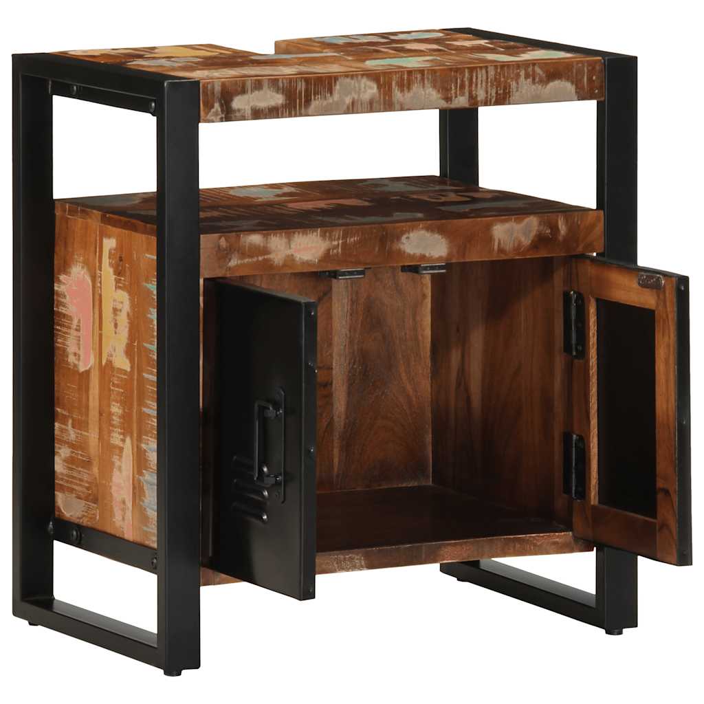 vidaXL ντουλάπι νιπτήρα μπάνιου 55x35x60 cm στερεό ξύλο αναγεννημένο