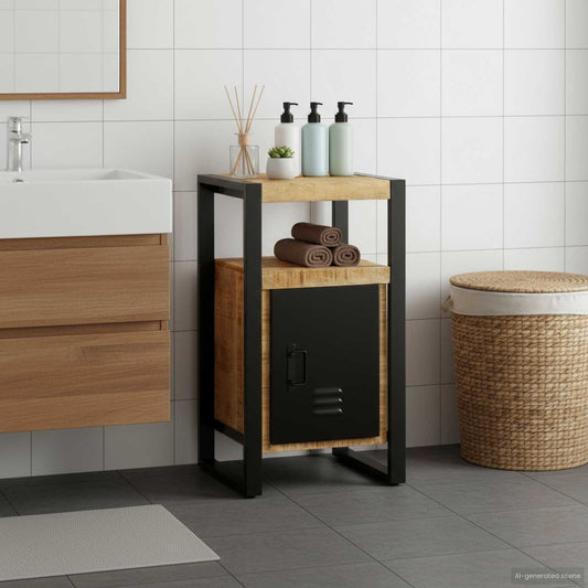 vidaXL Ντουλάπι Μπάνιου Καφέ 40 x 35 x 75 εκ Στερεό ξύλο μάνγκο
