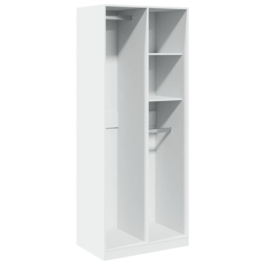vidaXL Ντουλάπα Λευκή 80 x 50 x 200 εκ. από Επεξεργασμένο Ξύλο