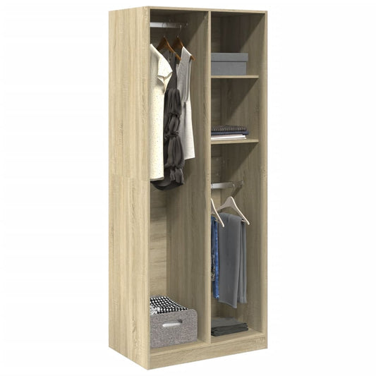 vidaXL Ντουλάπα Χρώμα Sonoma Δρυς 80x50x200 εκ. από Επεξ. Ξύλο
