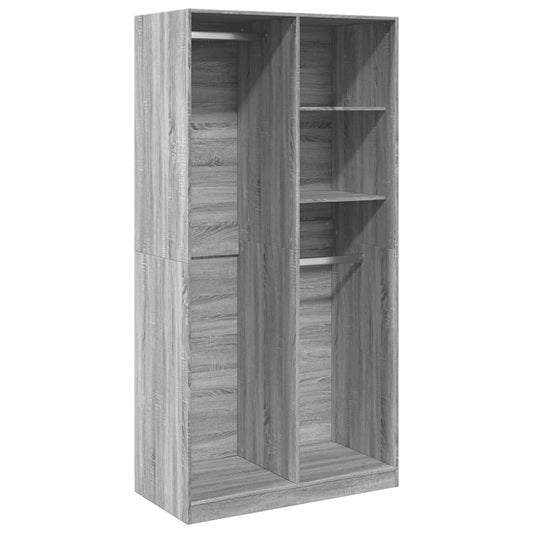 vidaXL Ντουλάπα Γκρι Sonoma 100 x 50 x 200 εκ. από Επεξεργασμένο Ξύλο