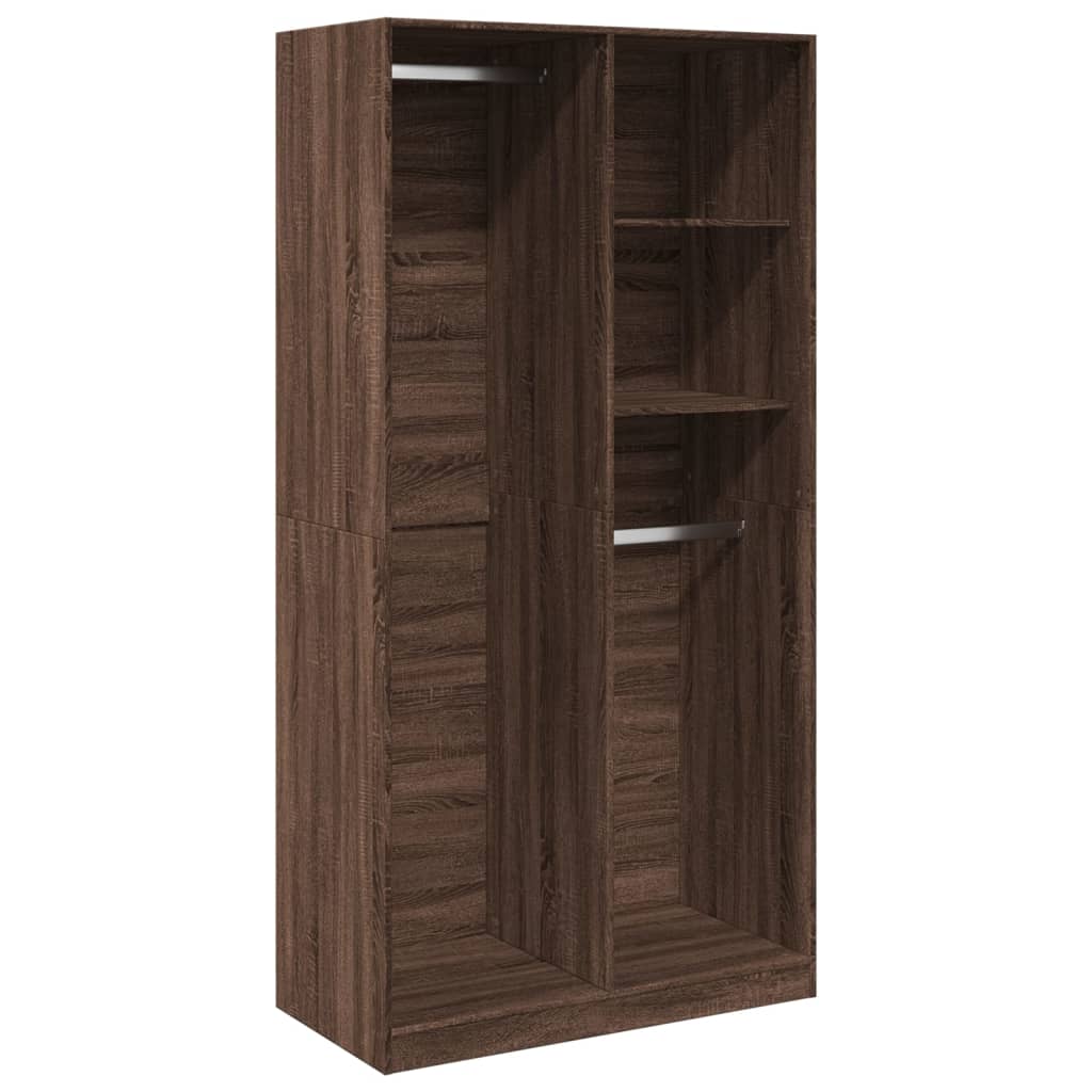 vidaXL Ντουλάπα Καφέ Δρυς 100x50x200 εκ. από Επεξεργασμένο Ξύλο