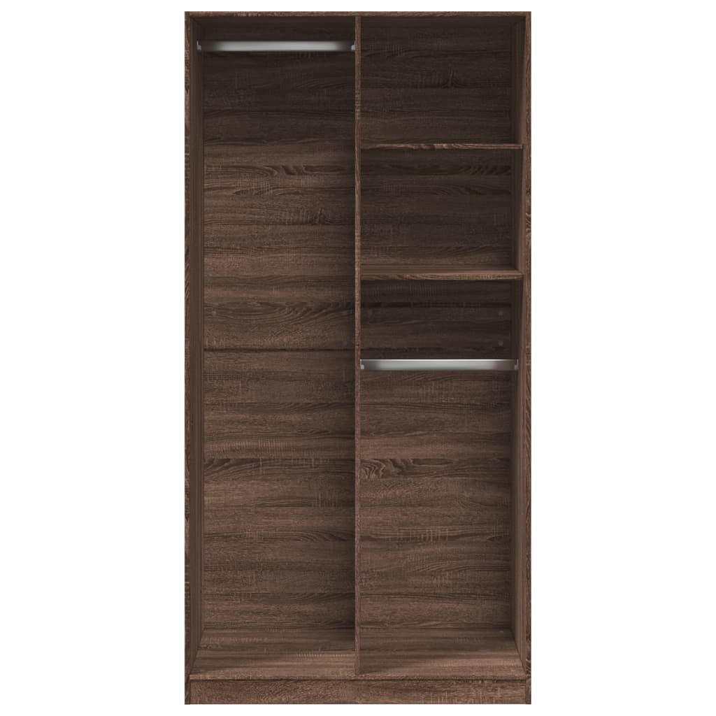 vidaXL Ντουλάπα Καφέ Δρυς 100x50x200 εκ. από Επεξεργασμένο Ξύλο