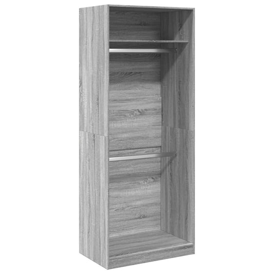 vidaXL Ντουλάπα Γκρι Sonoma 80x50x200 εκ. από Επεξεργασμένο Ξύλο