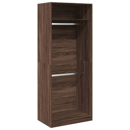 vidaXL Ντουλάπα Καφέ Δρυς 80x50x200 εκ. από Επεξεργασμένο Ξύλο