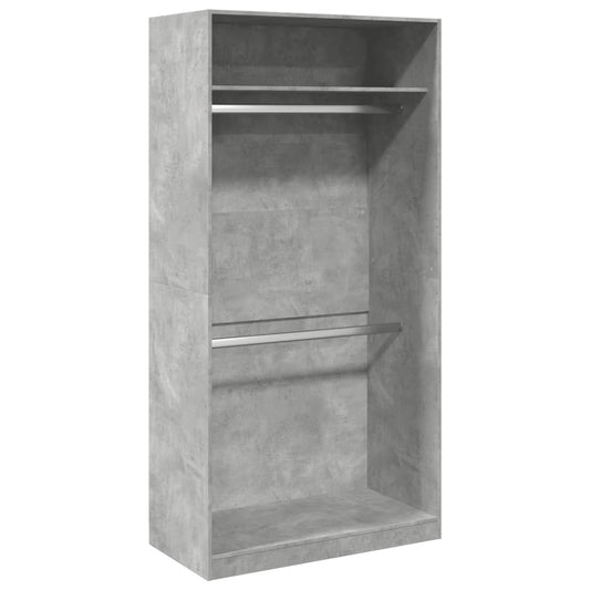 vidaXL Ντουλάπα Γκρι του Σκυροδέματος 100x50x200εκ. Επεξεργασμένο Ξύλο