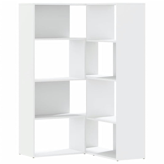 vidaXL Βιβλιοθήκη Γωνιακή 4 Επ. Λευκή 85x85x140 εκ Επεξ. Ξύλο