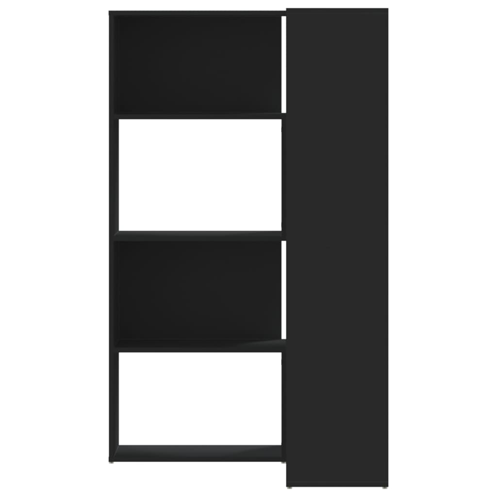 vidaXL Βιβλιοθήκη Γωνιακή 4 Επ. Μαύρο 85x85x140 εκ Επεξεργασμένο Ξύλο